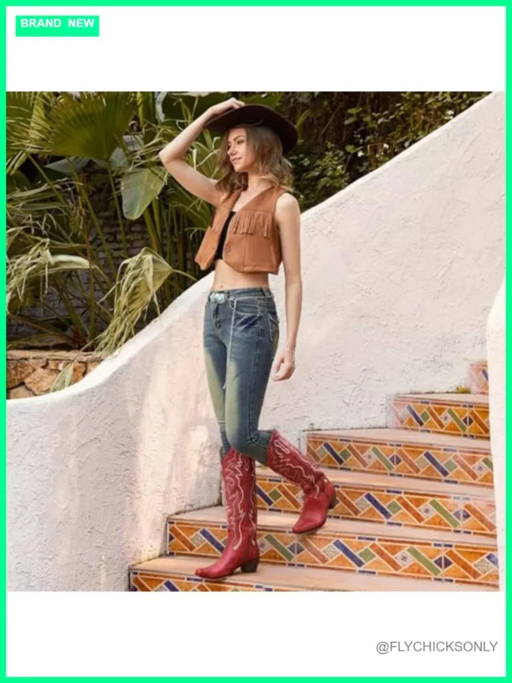Knee High Cowboy Boots Snip Toe Block Heel Faux Leather Western Women
